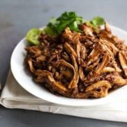 Honey Glazed Crockpot Chicken Adobo - simple pantry ingredients, hardly any hands-on time, 200 calories. | https://fitburna.fit