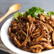 Honey Glazed Crockpot Chicken Adobo - simple pantry ingredients, hardly any hands-on time, 200 calories. | https://fitburna.fit